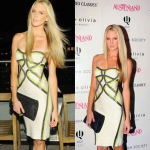 Herve Leger "Anais"  Strapless Bandage Bodycon Dress M NWT $1590